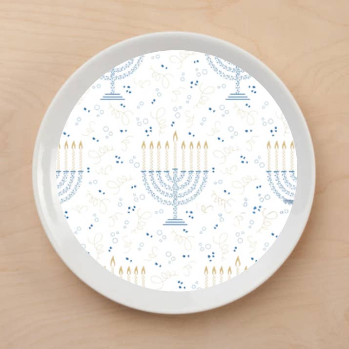 Menorah Confetti Plate Accent– Chanukah / Hanukkah for wholesale by Altoonastore