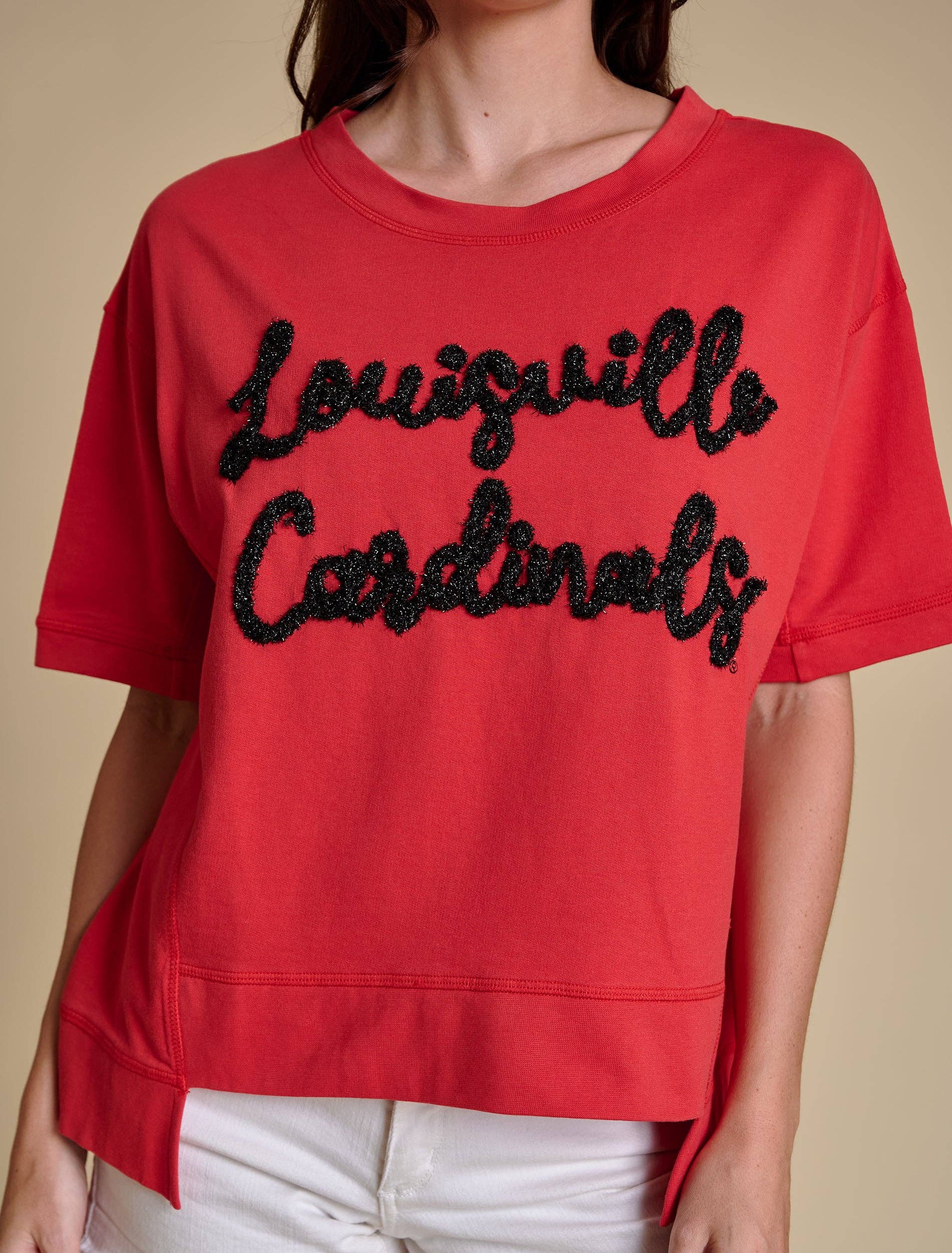 Stewart Simmons – T-shirt – Mulher por atacado – O Top Boxy com Brilho | Louisville1