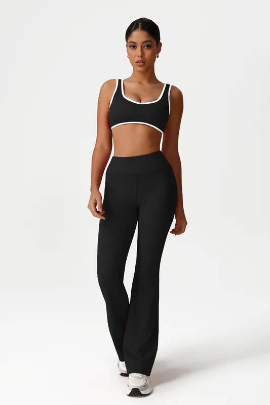 Sodalemon - Wholesale Activewear Set - Women's - Women High-Waisted Yoga Set: Sports Bra + Flared Pants9