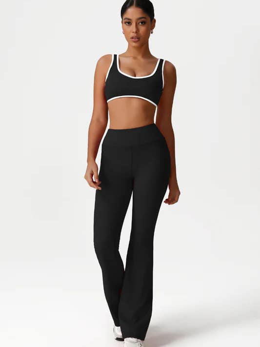 Sodalemon - Wholesale Activewear Set - Women's - Women High-Waisted Yoga Set: Sports Bra + Flared Pants9