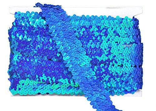 Mandala Crafts – Engroshandel Håndværk forsyninger – Mandala Håndværk Elastisk Paillet, Flad Glitter Stretch Bling Paillette Stof Bånd, Metallisk Applikation Trim Blonder til Kjole Pynt, Pandebånd27