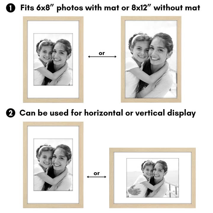 Americanflat - Wholesale Picture Frame - Americanflat 5 Pack Picture Frames With Mat Plexiglass Cover115