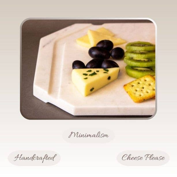 White Furrow Marble Cheese Platter for wholesale by Kudrati LLC