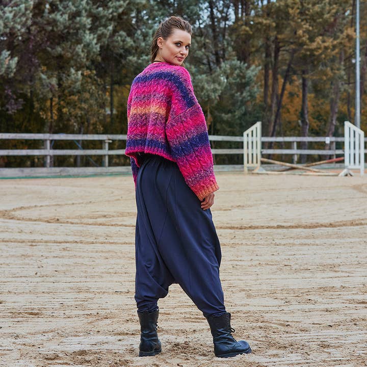 Los Banditos - Wholesale Pants – Women's - Elastic Waist Low Crotch Anthracite Womens Bohemian Shalwar6