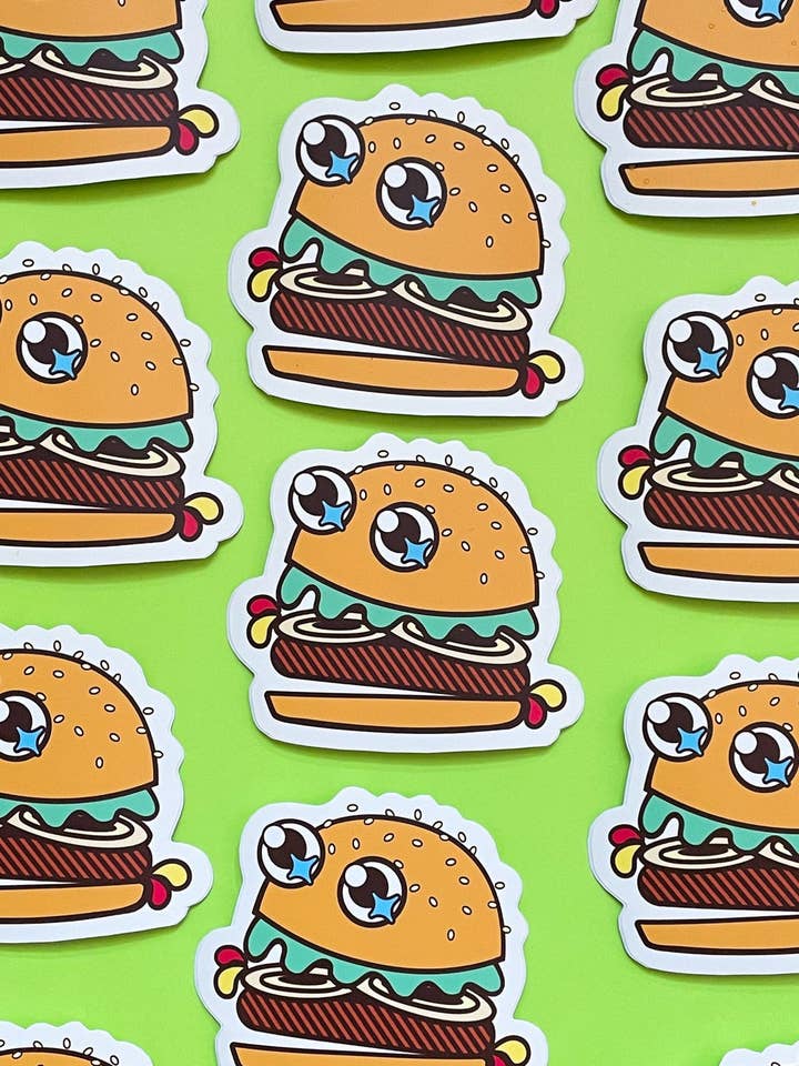 Kawaii Burger Sticker for wholesale by Goodies Ultra Fun Company