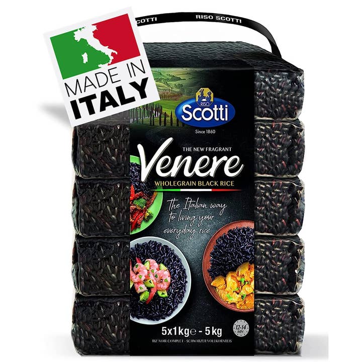 RisoScotti Venere Black Italian Rice Bulk (5x 1 kg) for wholesale by Wholesale Italian Food