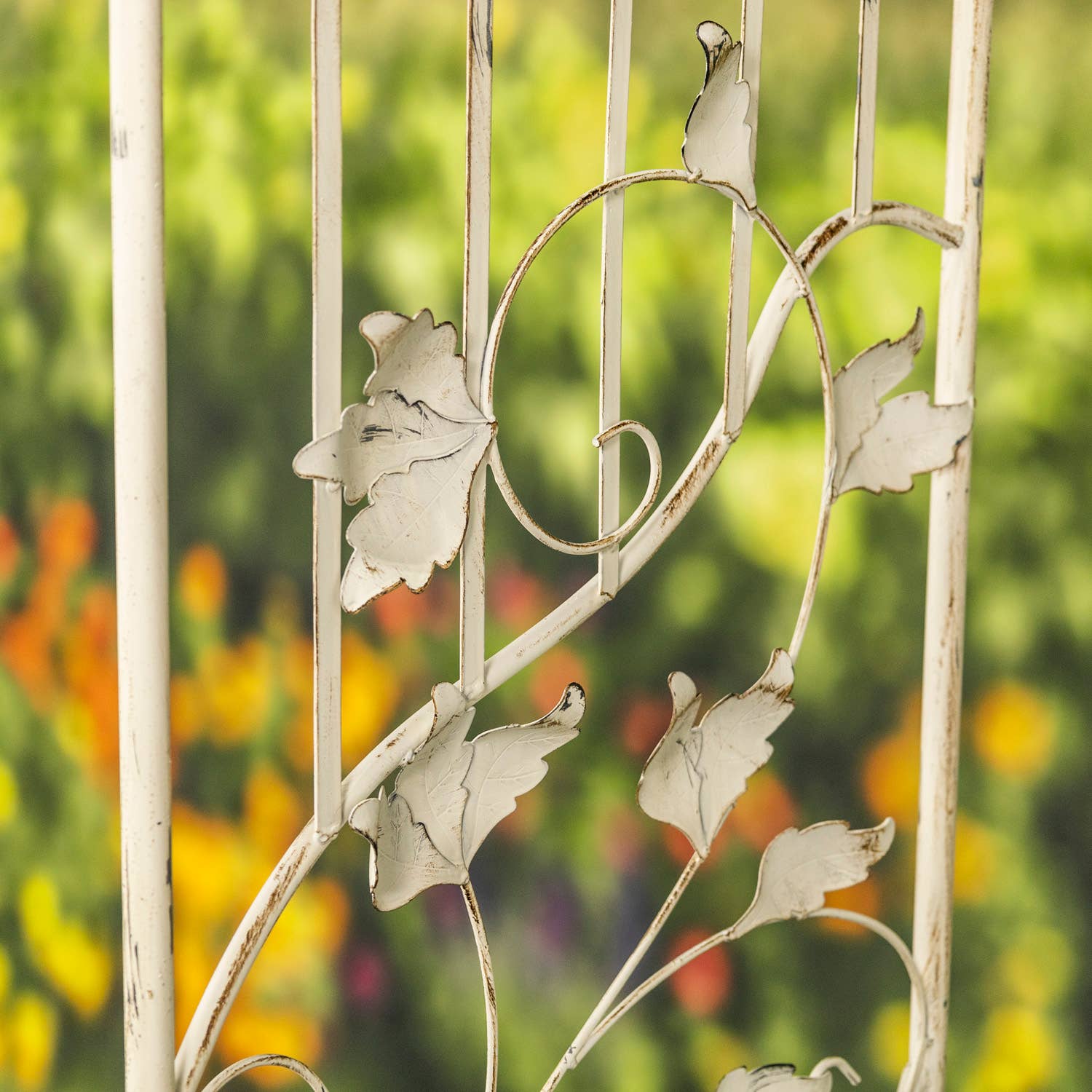 Zaer Ltd. International - Wholesale Outdoor Ornament/Decor - Iron Garden Gate w/Side Plant Stands "Stephania" in 3 Colors17