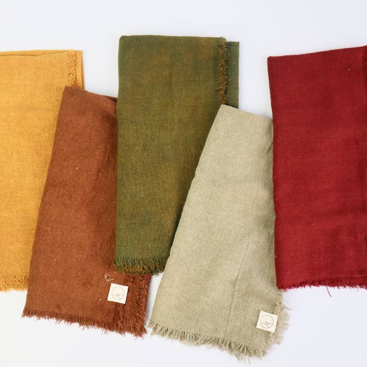 Eco Raw Studio - Wholesale Bandana – Women's - Desert Gold Solid Naturally Dyed Raw Silk Bandana6