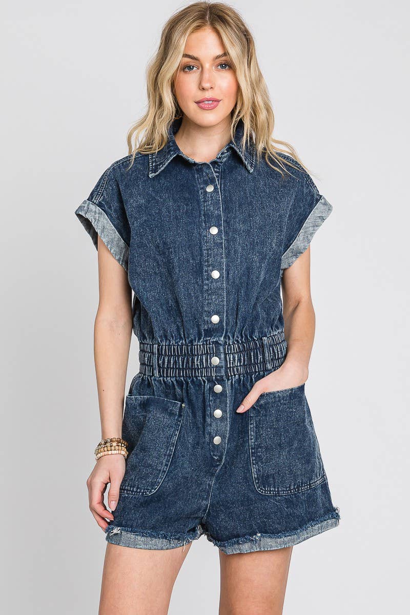 Sewn and Seen - Venta al por mayor Peto - Mujer - Mameluco de mezclilla con botones y bolsillos17