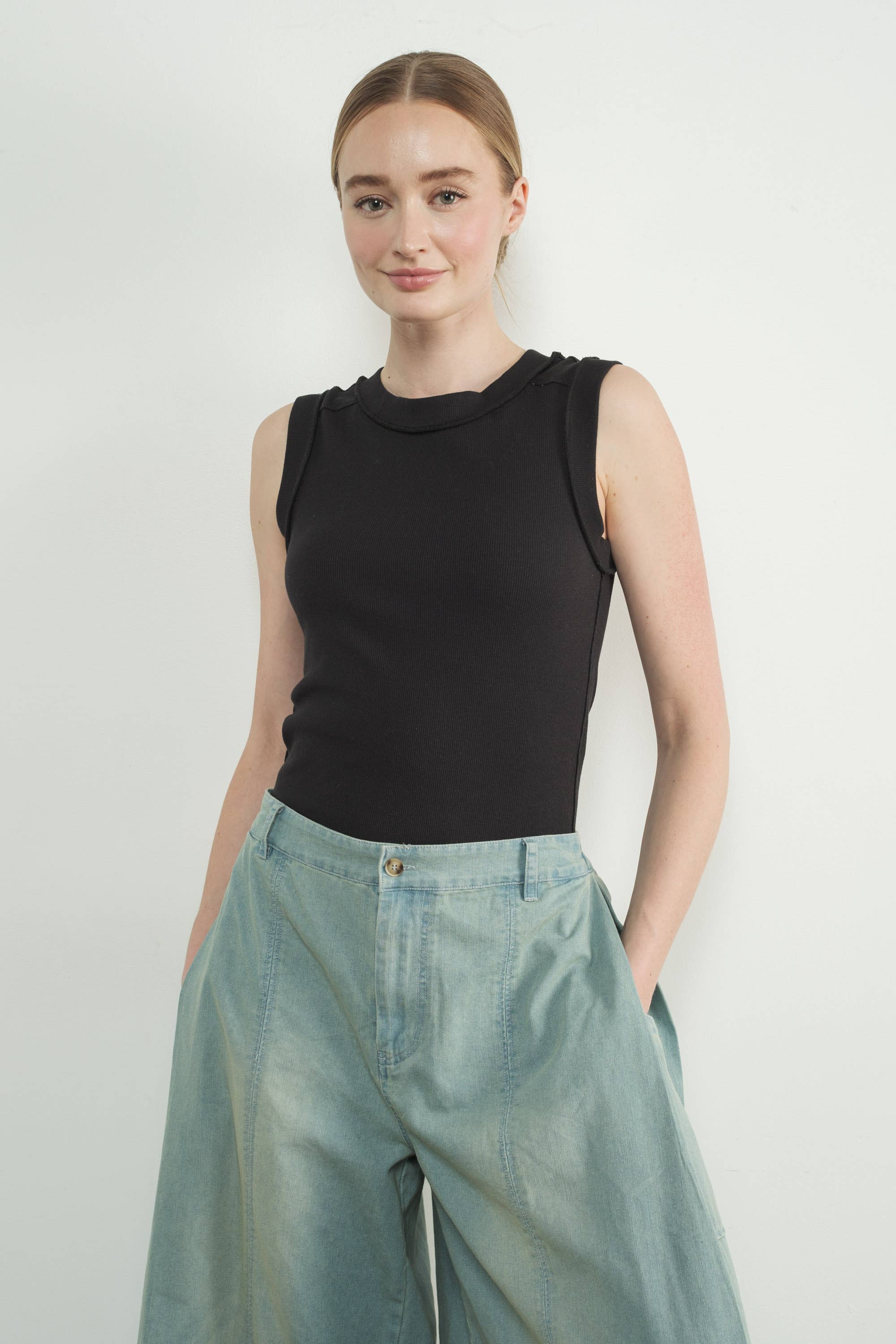 Aaron & Amber - Wholesale Knee Sleeve - MAT3232 RIBBED JERSEY INSIDE OUT TANK6