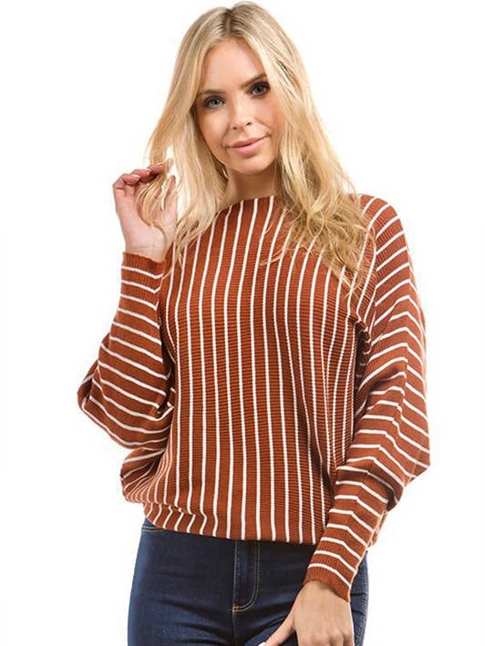 Brown Stripe Sweater for wholesale by Hope Horizon LLC