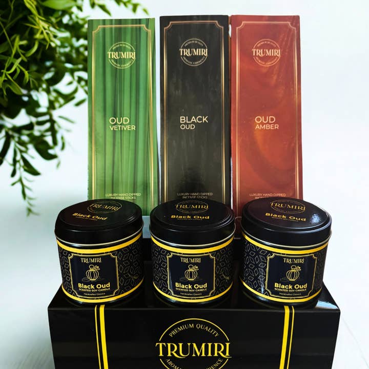 Ramadan Oud Incense & Candle Retail Discovery Set for wholesale by TRUMIRI Incense Candles & Aromatherapy