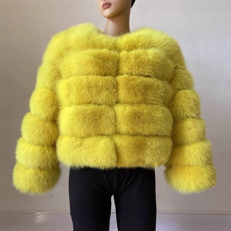Marayn – wholesale Jacket – Women's – Luxury Faux Fox Fur Short Jacket for Women17