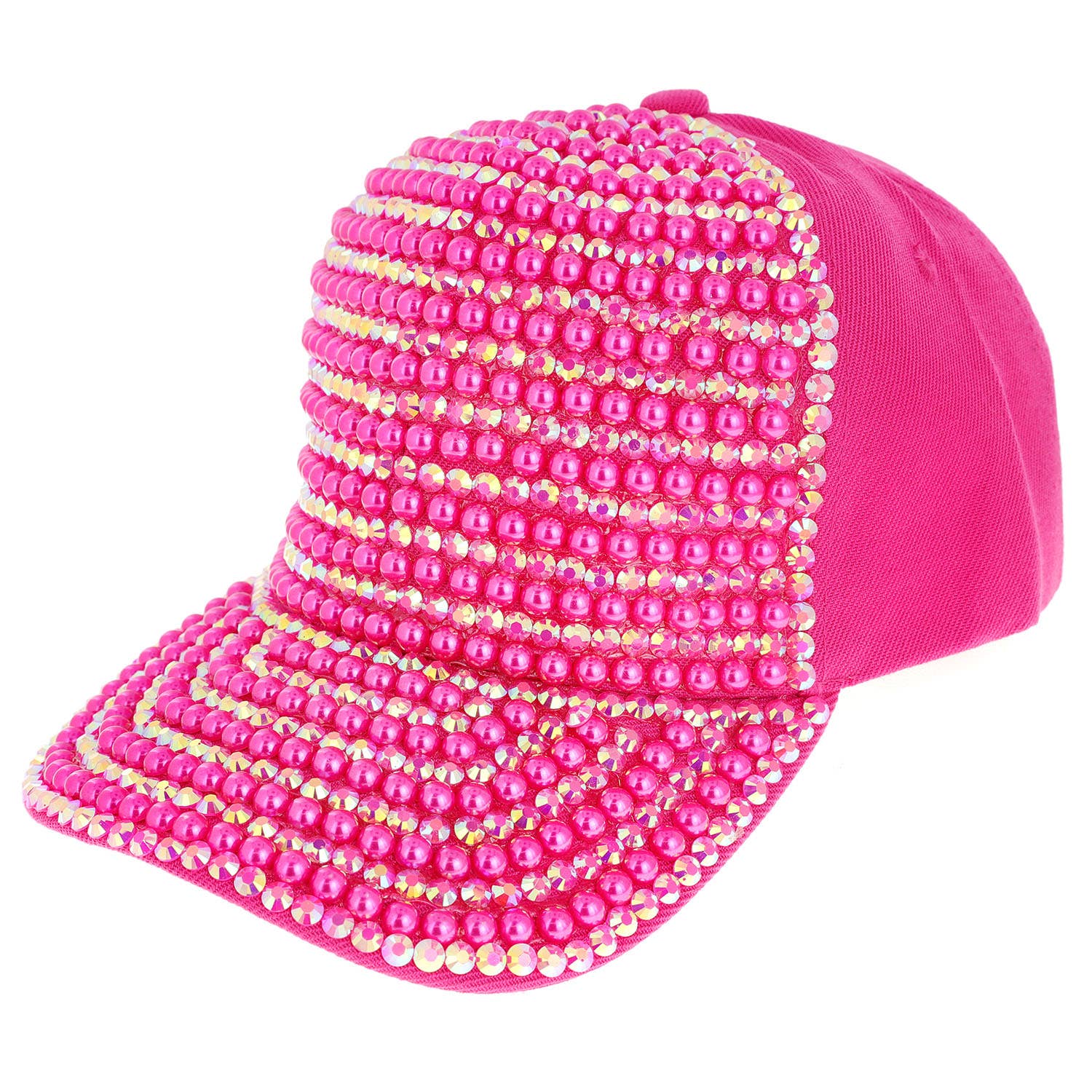 SP Sophia Collection - Wholesale Baseball Cap - Women's - Iridescent Rhinestone & Pearl Bling Baseball Cap10