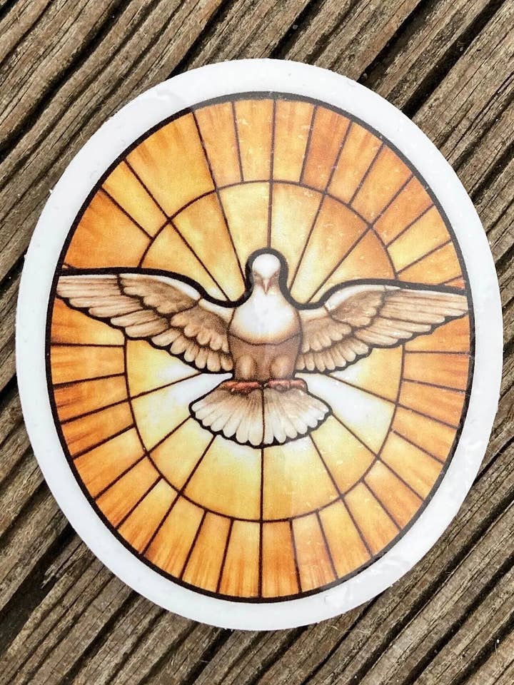 Holy Spirit Dove sticker, 3" vinyl for wholesale by Bright Greetings