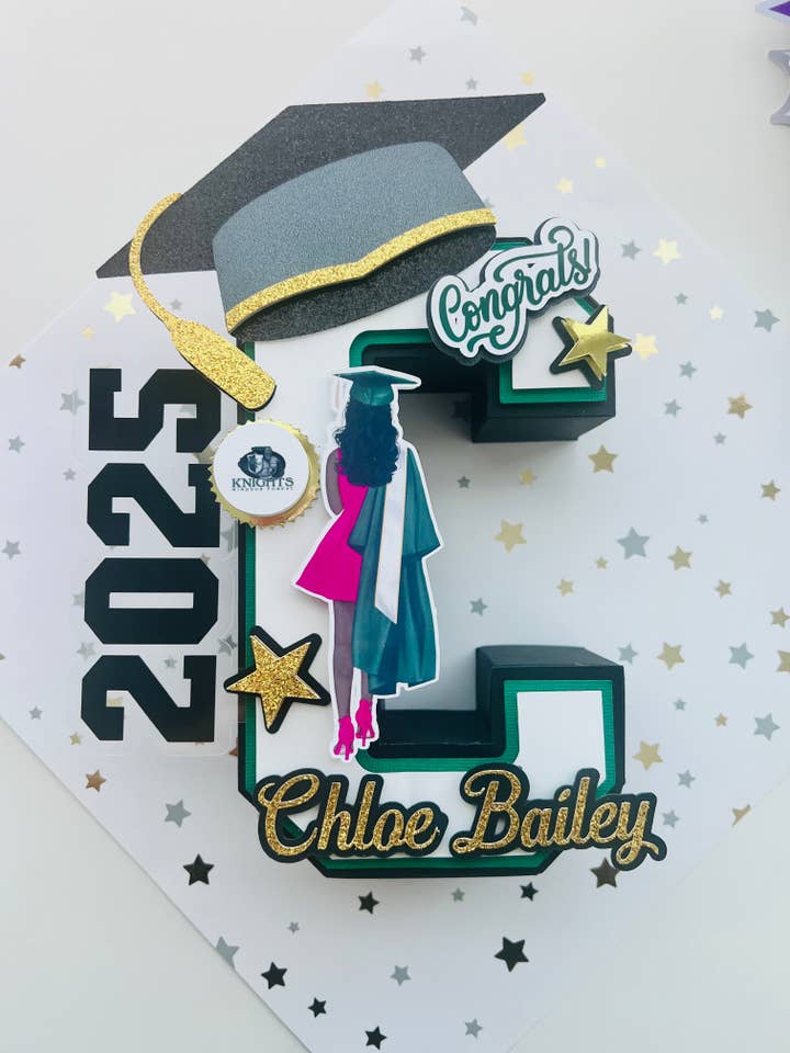 Lettres de remise des diplômes en 3D pour la vente par Scarlet Paperie