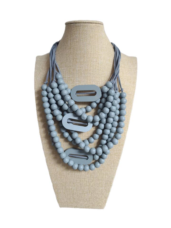 Accessori - Collana di perle di legno multistrato (YF06) per la vendita all'ingrosso da parte di La Mar