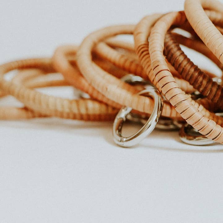 DayCrafter - Vendita all'ingrosso Bracciale portachiavi - Braccialetto portachiavi in rattan | Braccialetto da braccio Boho Keys
