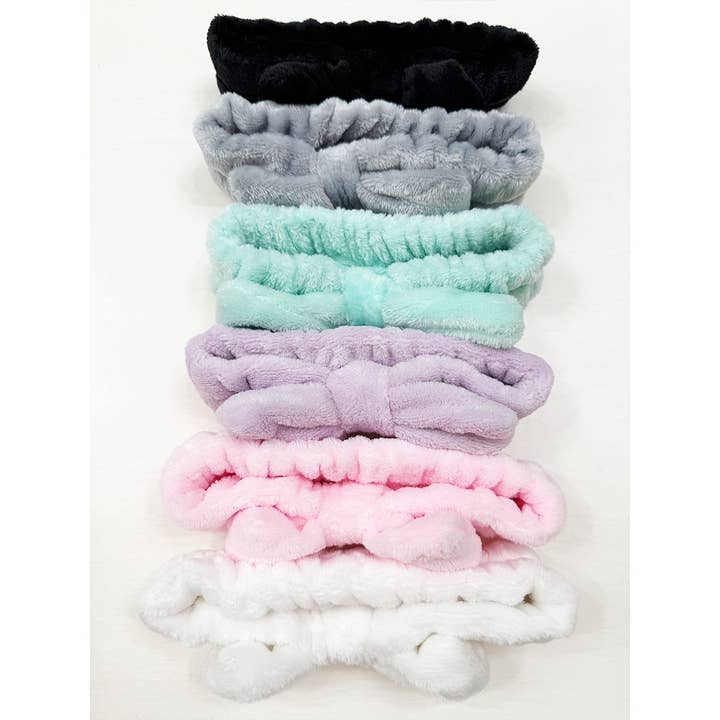 MIX COLOR Soft Tone Solid Everyday Facial Spa Headband for wholesale on Faire7