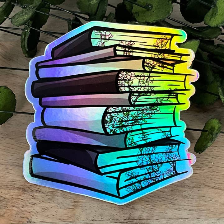 Holo Pink Floral Book Sticker for wholesale by Everyday H2O