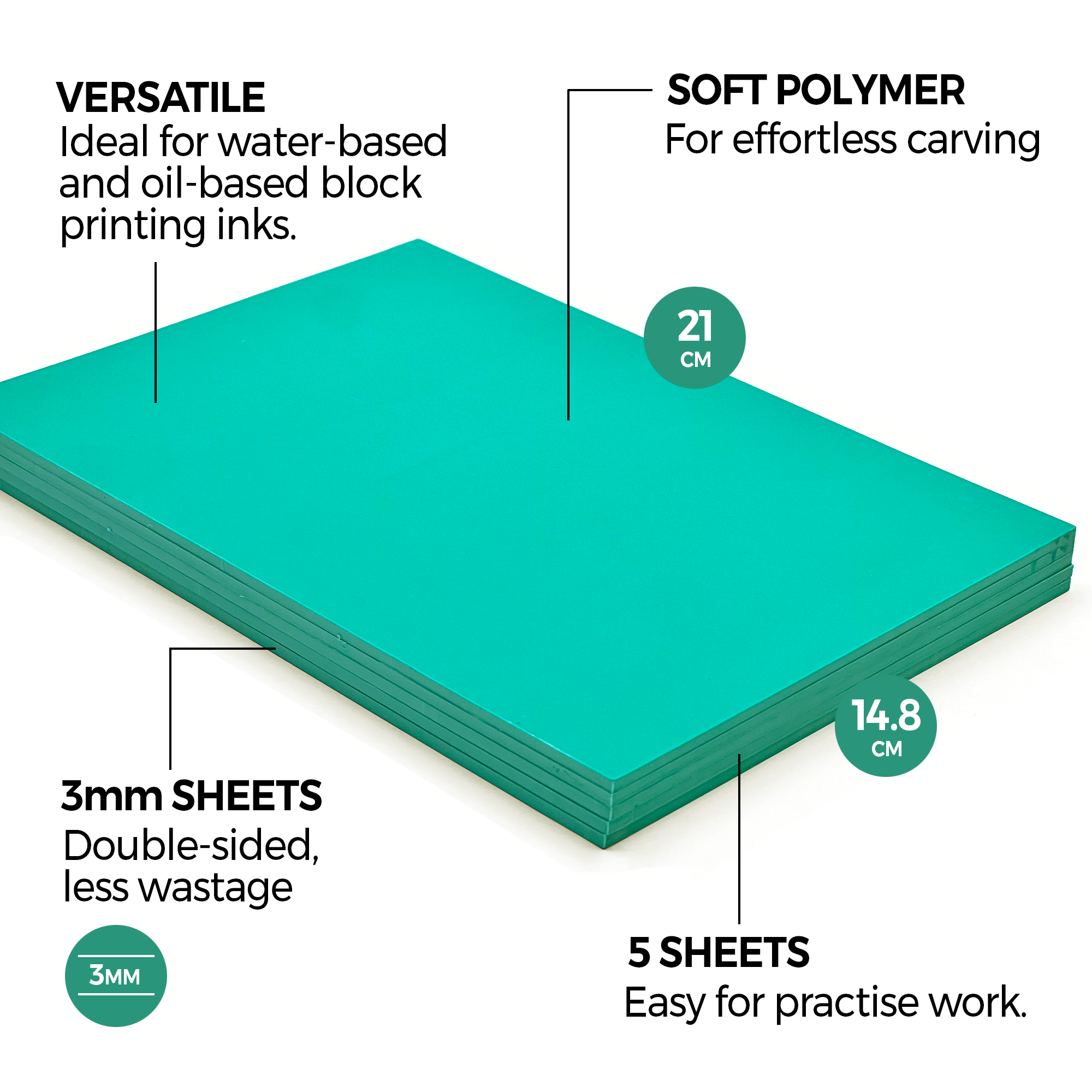 Zieler - Wholesale Craft Supplies - A5 Soft Cut Lino Printing Bloc Sheets (210mm x 148mm x 3mm)1