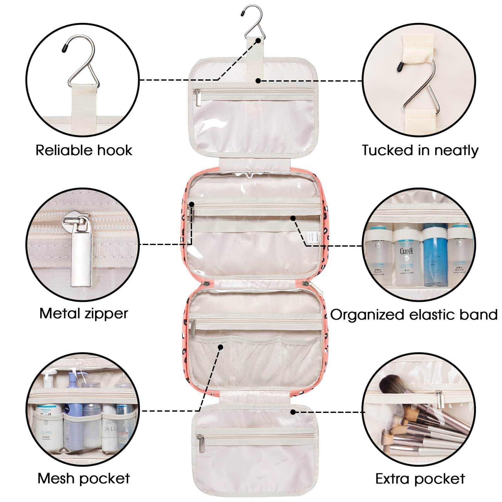 wandf – Großhandel Schmink-/Kosmetiktasche – Hängender Kulturbeutel für Frauen Reise-Make-up-Tasche97