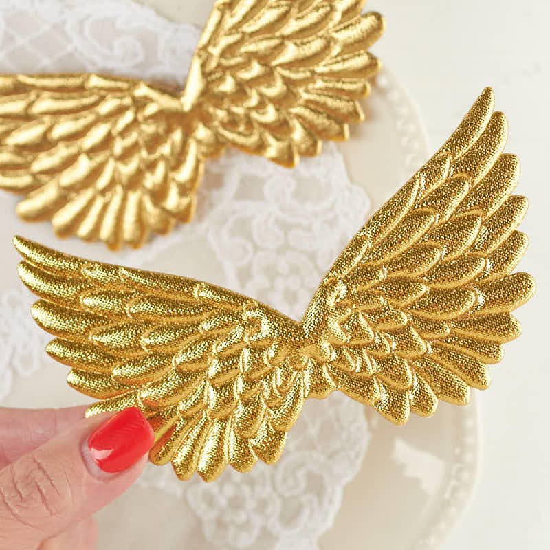 Factory Direct Craft - Wholesale Cutouts - Gold Embossed Angel Wings (Package of 2) 1