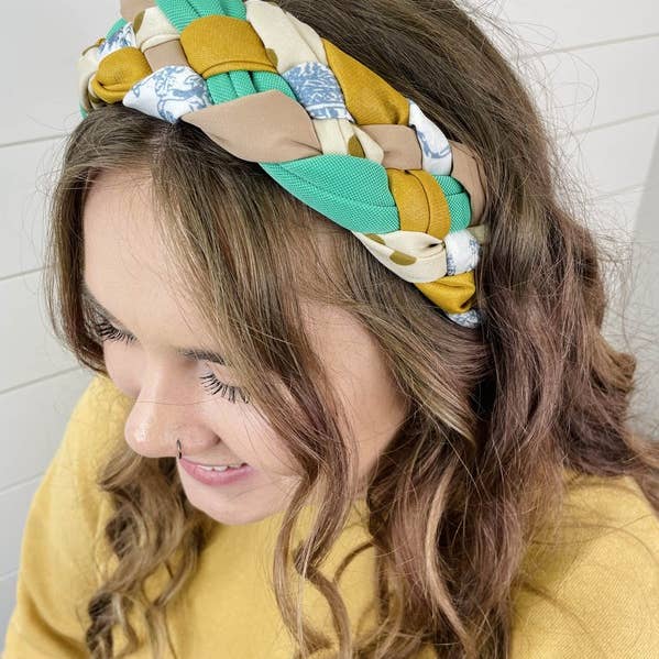 Gray Bird Label - Wholesale Fashion Headband - Women's - Unique Braided Fabric Headband- Green
