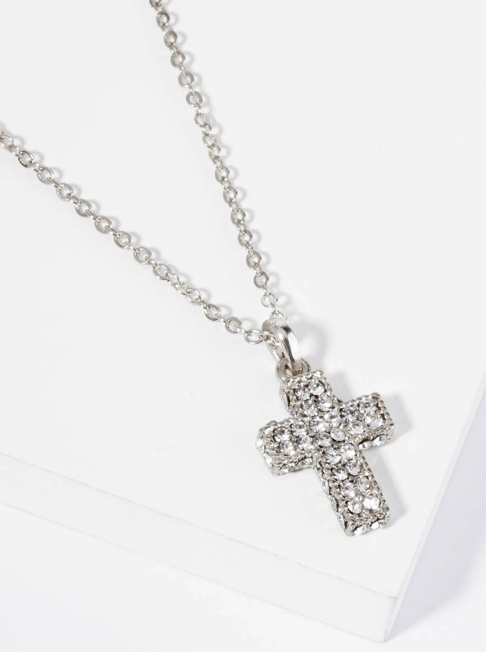 Wild Honey - Wholesale Pendant/Charm Necklace - Crystal Pave Cross Pendant Necklace4