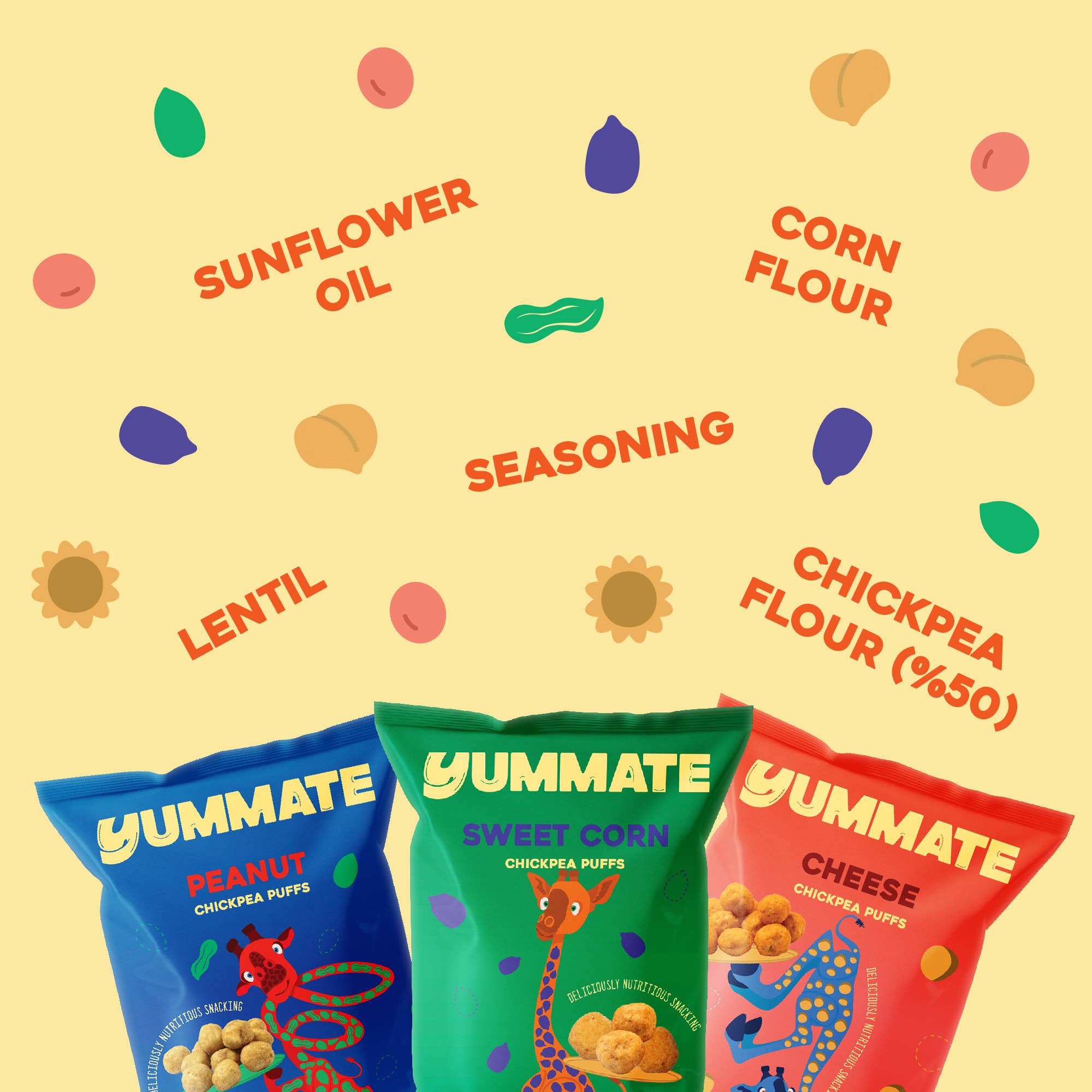 Yummate - Wholesale Chips - Vegan Peanut Chickpea Puffs / Snacks / Chips4