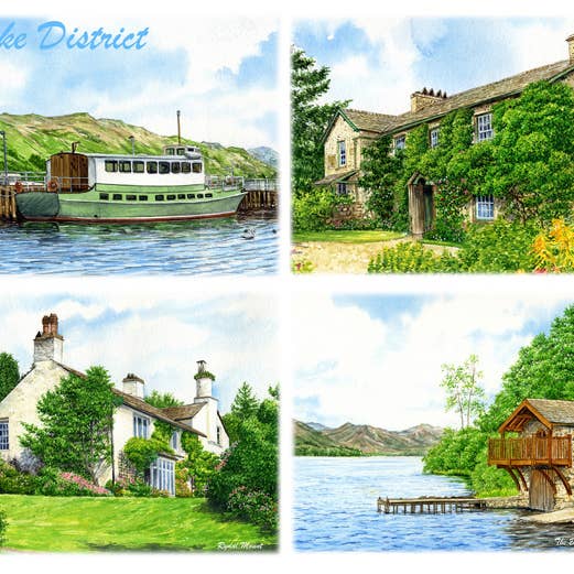 Lake District . Greeting Card, 4 image of lakes for wholesale by Robinson Collection