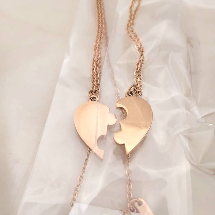 Puzzel met hartvormige halsketting, legpuzzel, lasergravure, blanks voor wholesale door SoulfulMemory