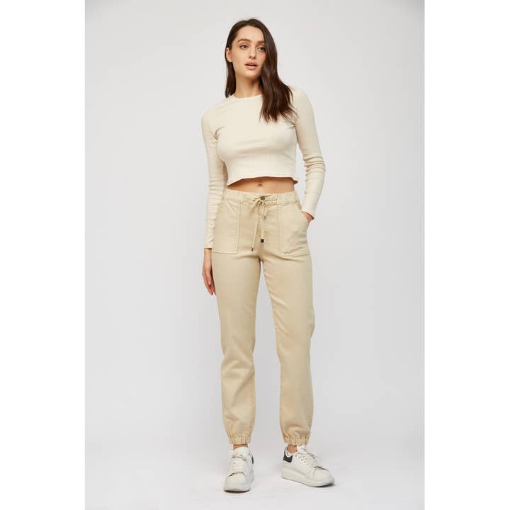 HIGH RISE JOGGER CROP for wholesale by Mica Denim