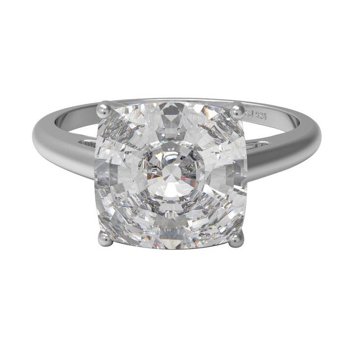 9MM Kuddformad Moissanit 925 Sterling Silverring för wholesale av Star Joya