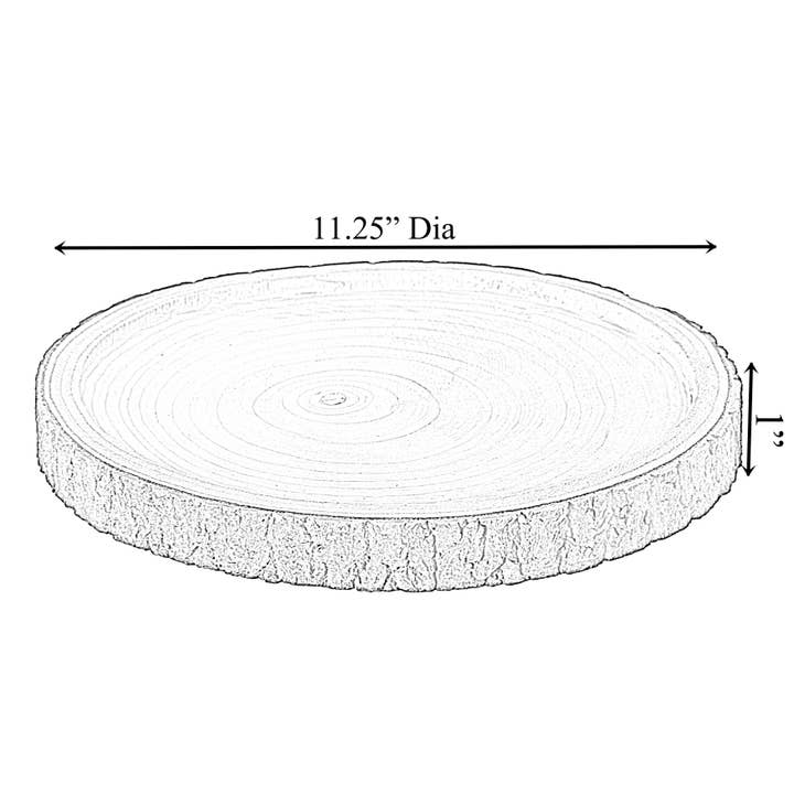 Quickway Imports - Wholesale Serving Tray - Natural Wooden Bark Round Slice Tray, Rustic Table Charger