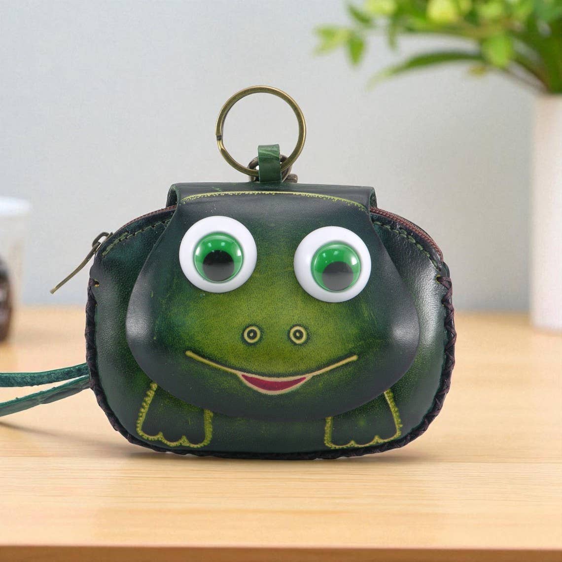 Sunflower Handmade leather inc – wholesale Coin purse – Women’s – Frog Wristlet - E504 Handmade Leather coin purse wallet2