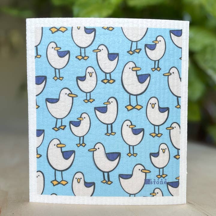Swedish Dishcloth with Gulls for wholesale by Susan Stone Design