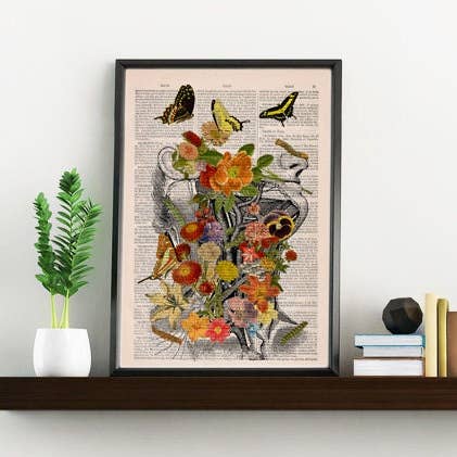 Art de collage de têtes fleuries pour la vente par PRRINT!