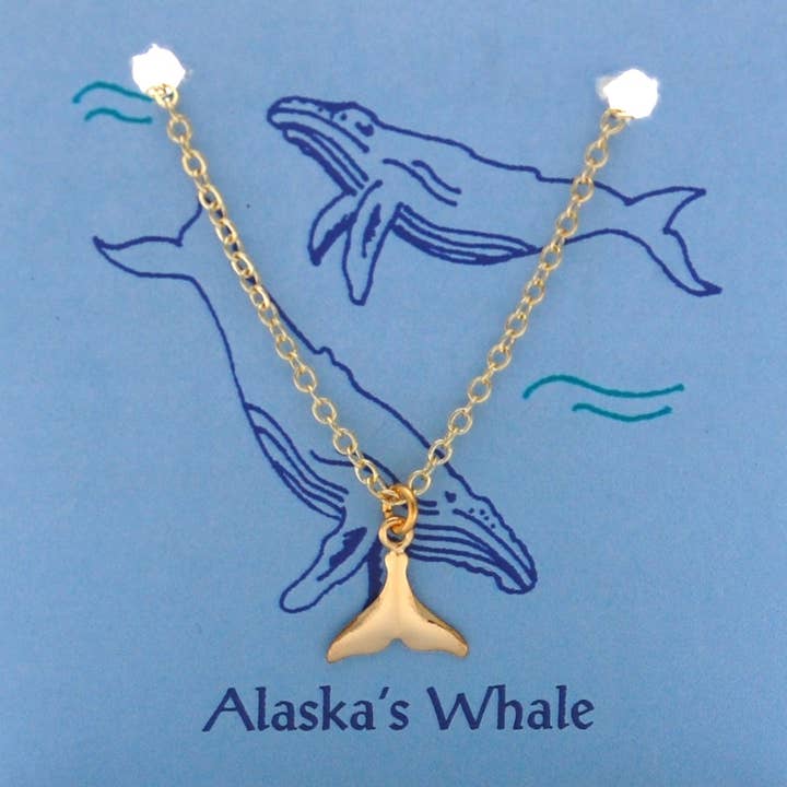 Semaki & Bird - Wholesale Pendant/Charm Necklace - Alaska Whale Tail Necklace - 14k gold over sterling silver