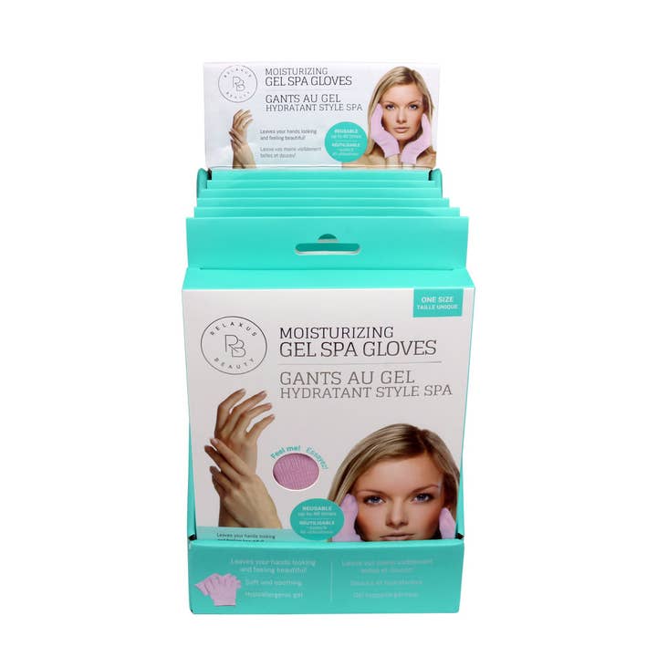 Moisturizing Spa Gloves - Displayer of 6 for wholesale by Relaxus Products