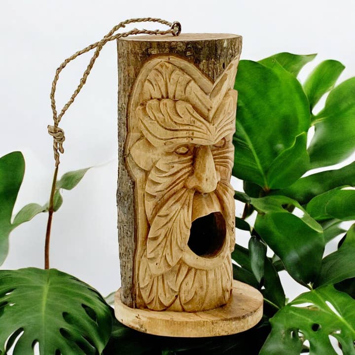 Casita para pájaros tallada a mano de 30 cm para venta al por mayor de Minster Stylish Living Ltd