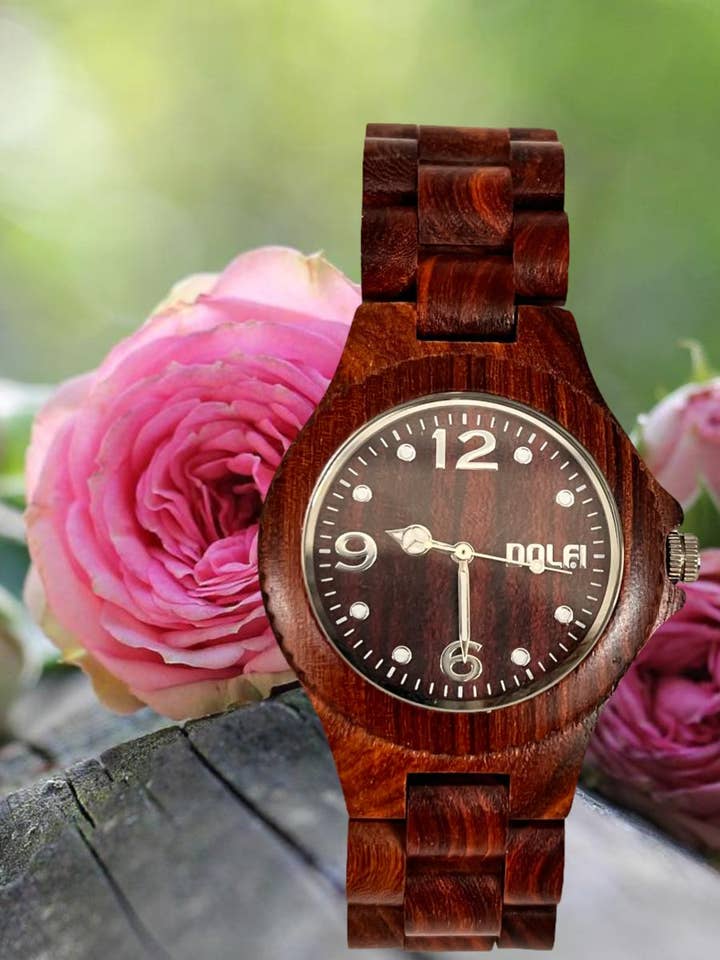 Natural Wood Wristwatch – Elegant Unisex Asia Model for wholesale by Dolfi