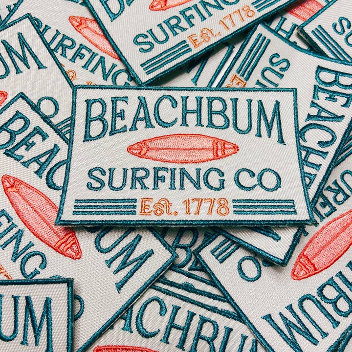 TEELUX - Wholesale Patch - 3.5" BEACHBUM Surfing Co. - Embroidered Hat Patch