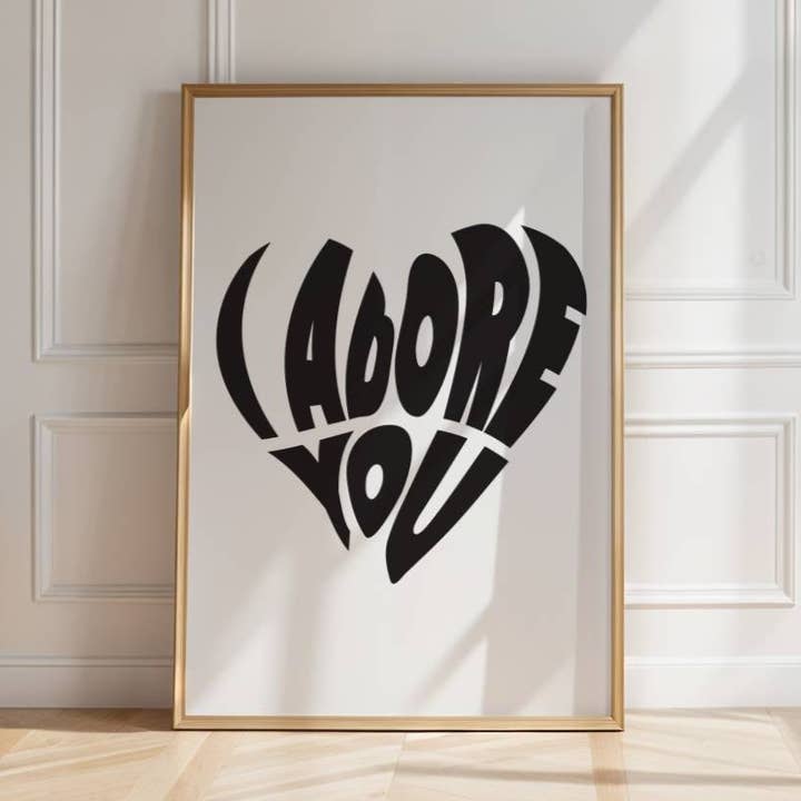 I adore you ❤️🔥 Black & White Print ❤️🔥 Inspired by Fred Again & Obongjayar for wholesale by Perko Prints LTD