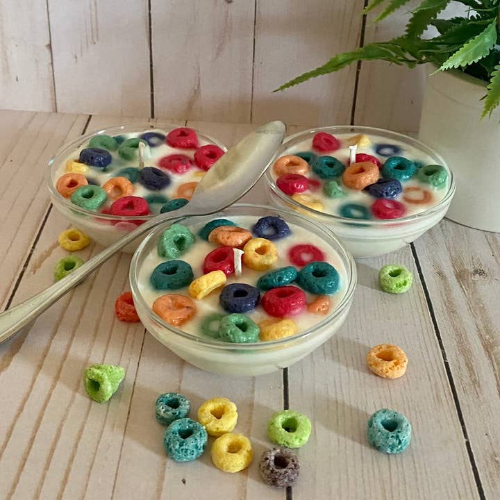 Wild Child Studio Co - Wholesale Novelty Candle - Fruit Loops Cereal Bowl Mini Soy Candle0