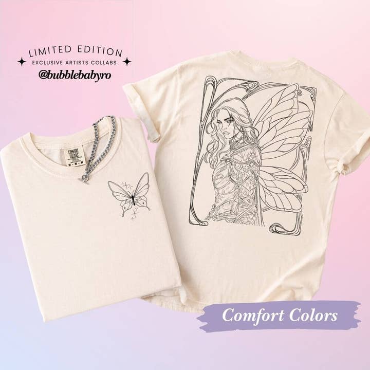 Saeris Fane T-Shirt – Quicksilver Exclusive Artist Collab @bubblebabyro for wholesale by Bookish Queen