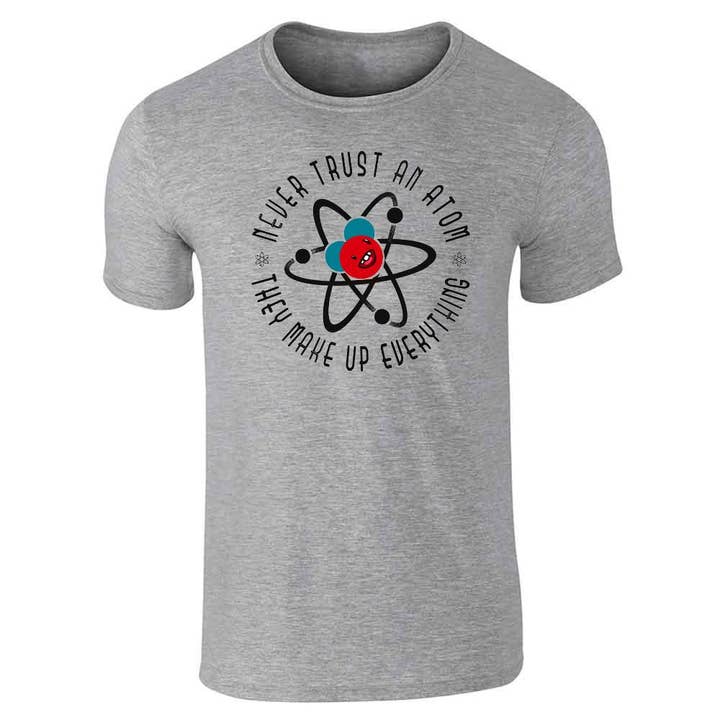 Pop Threads – T-shirt estampada - Unissexo por atacado – Nunca Confies num Átomo Eles Inventam Tudo T-shirt Unissexo10