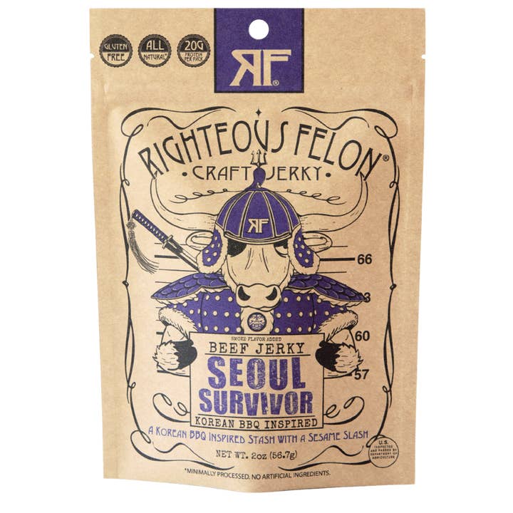 Righteous Felon Craft Jerky - Wholesale Jerky - Seoul Survivor Korean BBQ Beef Jerky