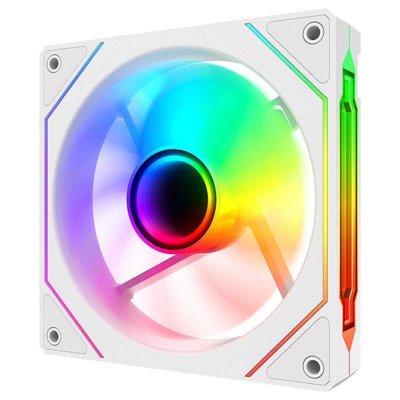 ITEK - Wholesale  - INFINITY White Case Fan - 12cm - ARGB Sync 5V 3pin - 4pin PWM - BULK0