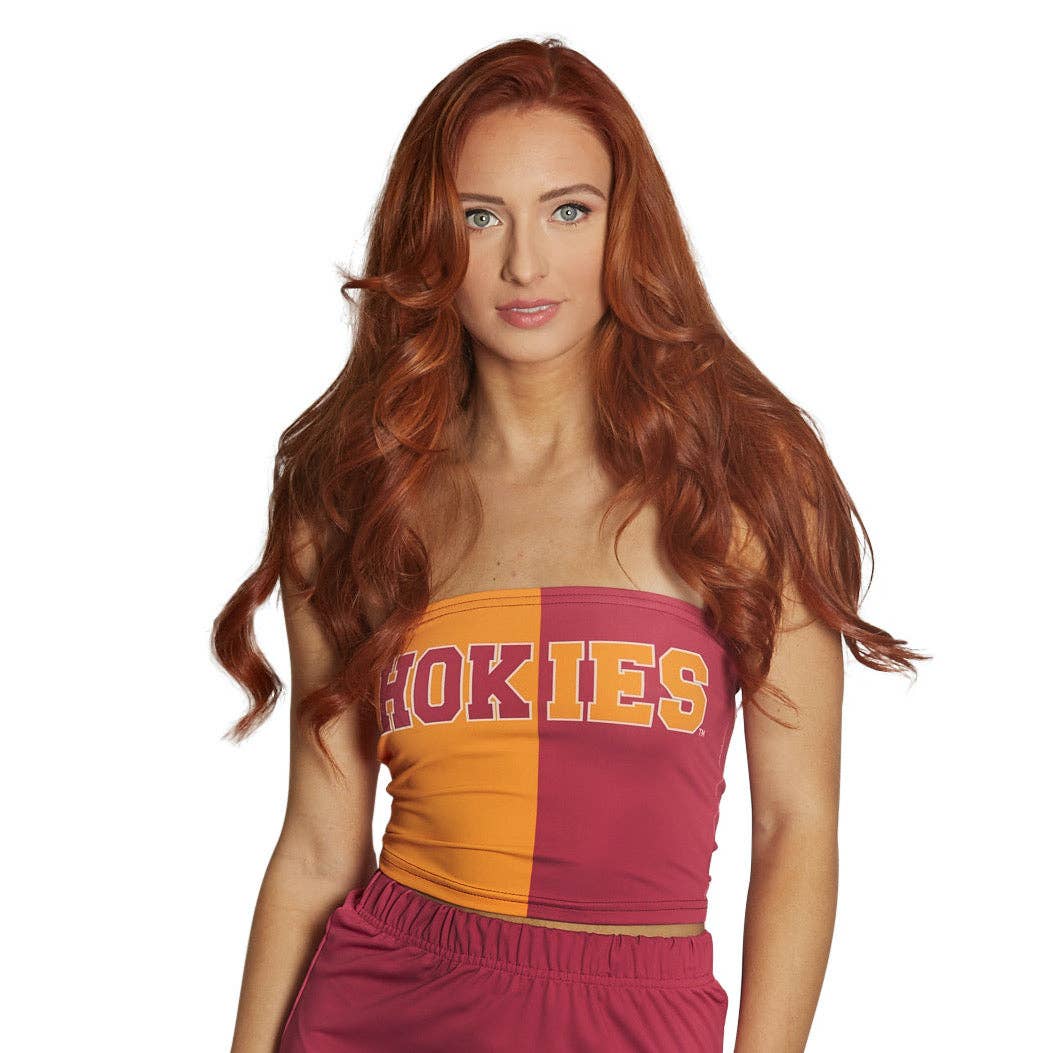 Lojo Collegiate Apparel – Engroshandel Sportstop – til kvinder – Virginia Tech Hokies To-tone Tube Top0